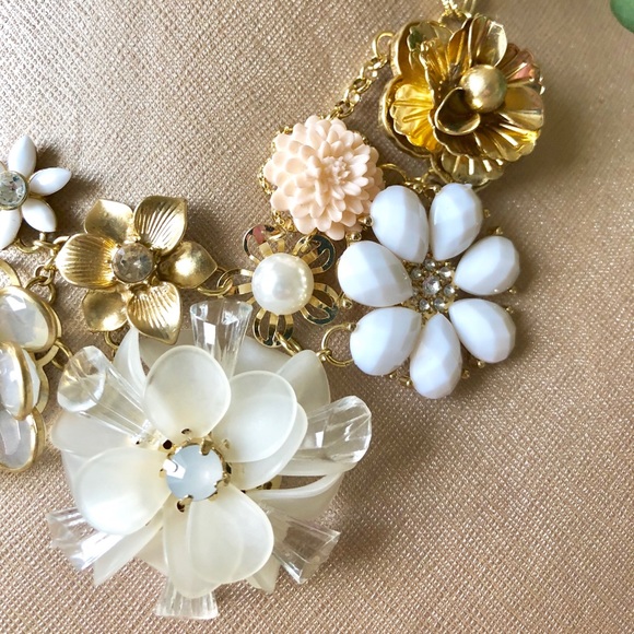 Flowers Galore Gold & White Necklace - Picture 3 of 6